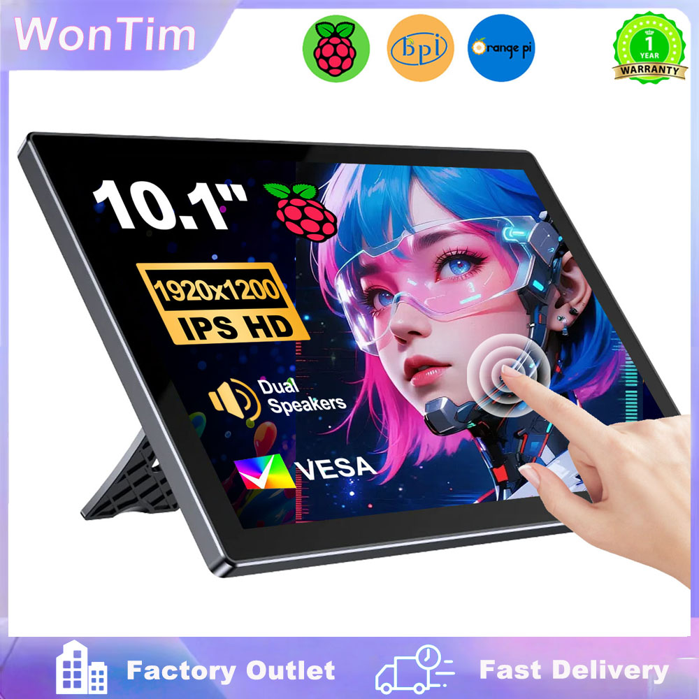 Raspberry Pi 10.1 Inch Capacitive Touch Screen Ips - 10.1 İnç Raspberry Pi 5 4/3/B/B+/A+
