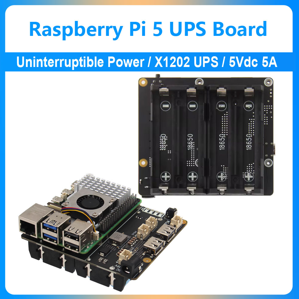 Raspberry Pi Uninterrupted Power Supply Ups 18650 - Raspberry Pi 5 UPS Genişletme Kartı