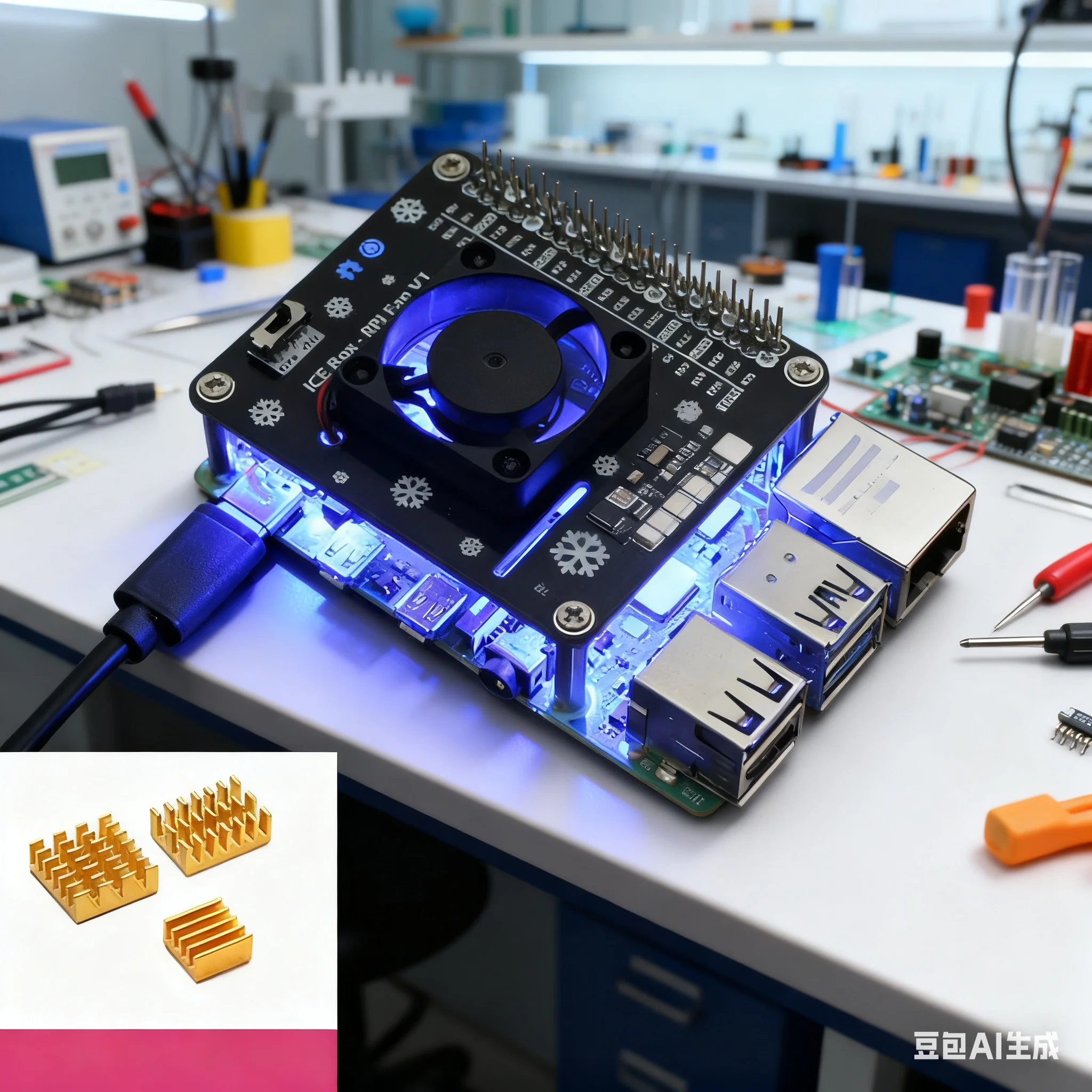 Raspberry Pi Water Cooling Kit - Raspberry Pi 5/4B/3B+ için Aktif Soğutma