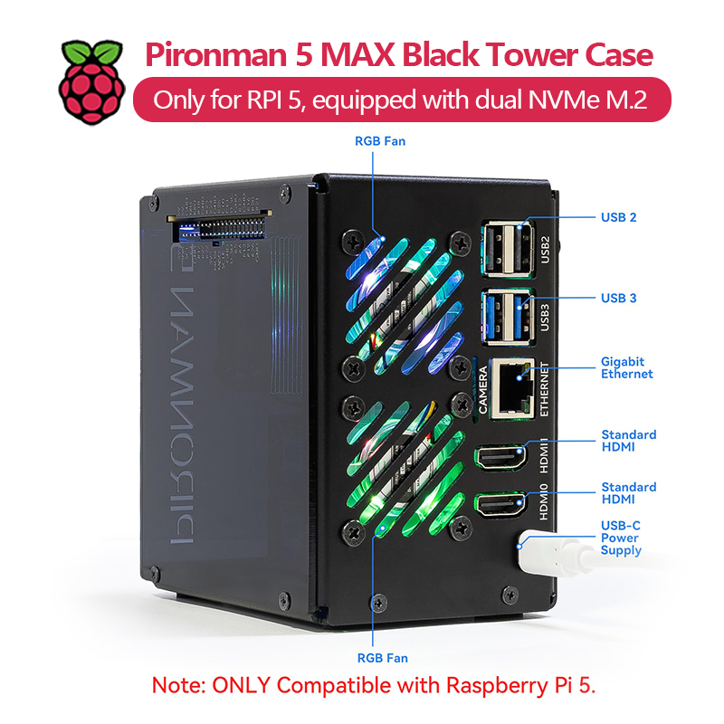 Pironman 5 MAX, Raspberry Pi 5 - Argon One V3 M.2 Nvme Case incelemesi ve fiyatı