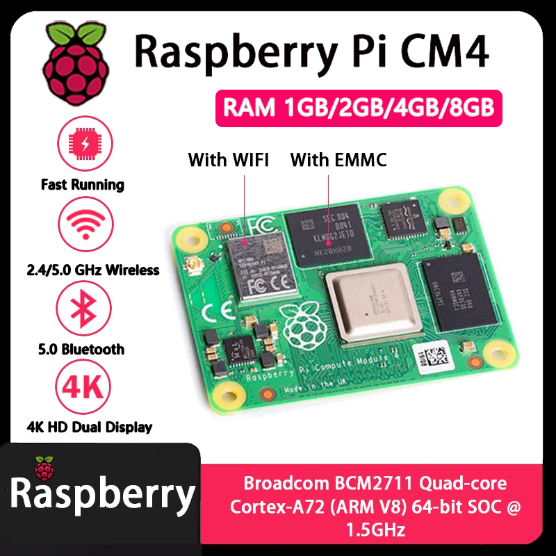 Raspberry Pi CM4 1GB/2GB/4GB/8 - Raspberry Pi Compute Module 4 8Gb 32Gb Emmc incelemesi ve fiyatı