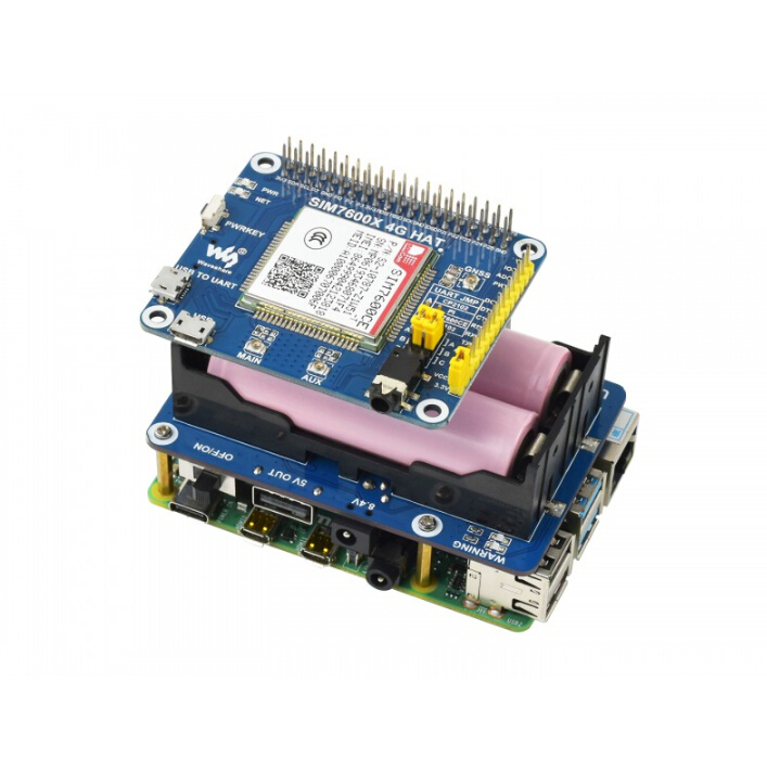 Raspberry Pi 4B/3B için Wavesh - Raspberry Pi Uninterrupted Power Supply Ups 18650 incelemesi ve fiyatı